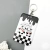 Bonita funda deslizante para tarjeta de comida con diseño de panda de dibujos animados para estudiantes, para autobús, IC, metro, tarjeta de identificación, funda protectora con cordón, venta al por mayor en stock