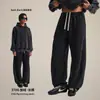 Customização da Tendência de Correntes Outono/Inverno 2026 Novas Calças Curvas Estilo Vintage com Forro de Lã para Homens, Calças de Perna Larga Retro da Moda, Calças Longas para Casais.