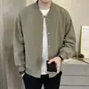 Jaqueta Solta Simples para Homens 2023 Primavera e Outono Nova Jaqueta Casual Americana com Gola de Baseball Versátil Ruan Bonita Top Moda