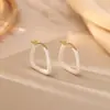 Brincos Quadrados Geométricos Clássicos com Gotejamento de Óleo, Simples e Modernos, de Alta Qualidade e Versáteis, Brincos Elegantes para Mulheres, Brincos Frescos e Doces
