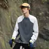 Izexx Rótulo Roxo - Série Commute Urbano Esportes ao Ar Livre Camiseta de Manga Longa de Secagem Rápida Masculina Primavera/Outono Solta Versátil Meio
