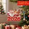 Llavero Colgante Plano de Acrílico Navideño Transfronterizo Papá Noel Muñeco de Nieve Caja de Regalo Llavero de Regalo Festivo Pequeño