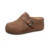 Sandalias Birkenstock de estilo retro, con tacón bajo y suela de plataforma para mujer, nueva colección otoño 2026, diseño sin cordones, adecuadas para usar en exteriores, con punta cerrada, estilo de media zapatilla