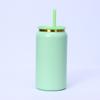 Vaso Termo de Acero Inoxidable 304 Transfronterizo Chapado en Oro 16oz Tarro Mason Simple de Gran Capacidad Oficina Ventosa