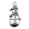 Colgante de aleación con diseño de muñeco de nieve, árbol de Navidad, ciervo y copo de nieve, surtido de 20 unidades, serie navideña, colgante de plata antigua.