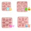 Molde de silicona Toyo para niños, diseño de dibujos animados, piruleta, vajilla, fudge casero, chocolate, helado, palito de queso con tapa