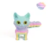Gatinho Fofo Impresso em 3D com Articulações na Cauda Móveis, Brinquedo de Presente para Crianças, Ornamento para Carro Modelo
