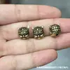 Cuentas de barril finamente elaboradas en cobre puro con incrustaciones, cuentas espaciadoras, motivos de león y danza del león, pulseras, collares y colgantes hechos a mano para DIY