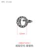 Anillo Retro de Plata de Ley S925 para Hombre y Mujer Soporte Vacío Margarita Diseño Japonés y Coreano Incrustado con Cera de Abeja Jade Anillo de Jade Soporte Vacío