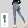 Pantalones de yoga de dos piezas de tiro alto para mujer, con bolsillos incorporados, diseño levanta glúteos, tejido de secado rápido y silueta ajustada y moldeadora, adecuados tanto para entrenamientos en interiores como en exteriores.