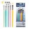 Set de 6 Bolígrafos de Acuarela Transfronterizos, Serie de Colores Macarrón, Pinceles de Nylon para Gouache, Pintura Acrílica y Pintura al Óleo