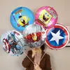 Globo de película de aluminio de dibujos animados sosteniendo 18 pulgadas apertura escolar de jardín de infantes centro comercial 61 juguetes para niños para empujar pequeños regalos