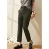 Série Cinza Primavera 2026 Novo Estilo Elegante Cor Sólida Básico Versátil Emagrecedor Reto Nove Pontos Calça Cigarrete para Mulheres
