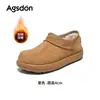 Botas de Nieve de Suela Gruesa Aogushi Deng para Mujer 2026 Nuevas de Invierno Retro Peluche Papa Pequeña Forradas Suela Suave Botas de Algodón Pan