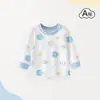 Camiseta de Manga Larga para Bebé Ropa de Primavera y Otoño Ropa Interior Infantil Algodón Puro Capa Base para Bebé Pijama de Niña Body de una Pieza para Niño