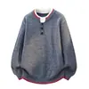 Suéter de punto informal con cuello redondo, dos piezas a color block para hombre, estilo transfronterizo otoño e invierno, una prenda interior de punto holgada y moderna para hombres jóvenes