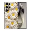 Capa de celular Samsung S25ULTRA A17 adequada para A07 margarida branca S26 capa protetora S24TPU fosco A06