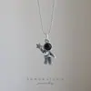 Elige una estrella para ti pareja de astronautas collar de personalidad simple divertida cadena para la clavícula de amigas astronautas