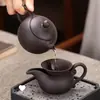 Juego de Té Kung Fu de Arcilla Púrpura para Sala de Estar en Casa, Tazas de Té de Cerámica, Tetera y Preparador de Té Sencillo de Estilo Chino para Recepción de Oficina