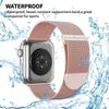 Para apple watch applewatch doble semicírculo milanés hebilla magnética iwatch correa metálica de acero inoxidable