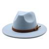 Sombreros de fieltro de ala ancha unisex para hombre y mujer, sombrero Panamá Trilby, sombrero de jazz