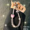 Cadena para Colgar Teléfono Móvil Popular Super Brillante Full Diamond Cristal de Fresa Pulsera con Cuentas Lanyard Cadena de Cristal para Teléfono Móvil Llavero Anti-Caída
