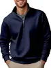 Nova Moletom Masculino Amazon 2025 Exportação Casual Zíper Gola Alta Aveludado Espessado Cor Lisa Moletom Masculino