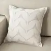 Almofada Jacquard de Veludo Estilo Vintage Cremoso para Sofá Sala de Estar Almofada de Costas Luxo Leve Retro Travesseiro de Cabeceira Pousada Folhas