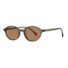 Óculos de Sol Oval Vintage Raine para Homens e Mulheres Estilo Coreano Artístico Nerd Simples Sem Maquiagem Proteção Solar Óculos de Sol