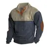 Suéter europeo y americano transfronterizo para hombre, estación independiente, Amazon, suéter de pana, jersey, camisa Henry, camiseta casual de manga larga para hombre