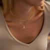 Amazon Transfronterizo Nuevo Collar con Colgante de 26 Letras de Oro de 18K Cadena de Clavícula en Capas Moderna y Exquisita Juego de Dos Piezas para Mujer