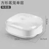 Utensilios especiales para hornos de microondas, vaporera para calentar panecillos y dumplings con tapa, caja de vapor para uso doméstico, caja de arroz con tapa, vaporera engrosada
