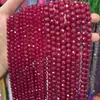Hemoglobina de Paloma Cuentas Pequeñas Cortadas Hilo Largo Corindón Rojo Facetado Birmano Cuentas Cuerda para la Muñeca DIY Collar para la Clavícula Mayoreo