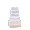 Caja de almacenamiento pequeña caja de plástico transparente caja clasificadora de tarjetas caja de embalaje de muestras caja rectangular abatible para pulgar