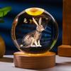 Bola de cristal luminosa de los doce zodíacos, luz nocturna con forma de dragón, caballo, mono, oveja, pollo, perro, regalo de cumpleaños, base de madera maciza, decoración del hogar