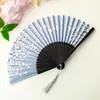 Leque Dobrável Pequeno Estilo Chinês Tradicional para Dança Feminina, Novo Leque de Bambu Preto Estilo Chinês, Portátil para o Verão