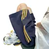 Shorts de Secagem Rápida Listrados Azul Marinho Masculino Verão Estilo Americano High Street plus size Soltos Marca de Moda Esportivo Casual