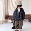 Chaqueta de plumón de algodón para niños Abrigo de invierno para niños mayores 2026 Nuevo Invierno Cálido Superior Casual Color Sólido Ropa de Algodón Moderna