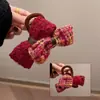 Horquilla para el pelo con lazo de felpa estilo Chanel, estilo femenino, con temperamento en la parte trasera de la cabeza, con forma de tiburón, para otoño e invierno, nueva y de alta gama.