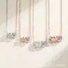 Nuevo Collar 520, No se Desvanece, para Mujer, Verano, Gama Alta, Nicho, Colgante de Celebridad de Internet, Versátil, Lujo Ligero, Accesorio de Cadena para Clavícula
