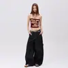 Jeans Naranja Infantil # Estilo Funcional de Pierna Ancha con Costuras Visibles para Mujer, Corte Holgado, Adelgazantes, Favorecedores, Únicos, Versátiles, Pantalones de Trabajo Modernos.