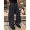 Pantalones a cuadros casuales estilo americano para hombre, nueva tendencia de moda de verano, versátiles, ligeros, pantalones de pierna recta fluidos