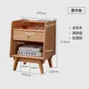 Gabinete de noche de madera maciza para dormitorio Mesa de noche pequeña Gabinete pequeño moderno para el hogar Gabinete de almacenamiento Estante de almacenamiento de noche