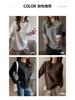 Blusas Grises Cepilladas de Otoño e Invierno para Mujer, Estilo Holgado y Perezoso, Camisetas de Manga Larga con Hombro Derecho, Camisas de Capa Interior con Cuello Redondo y Base Alta