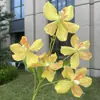 5 Cabeças Monet Bandai Azul Decoração Artificial para Salão de Casamento Flores Artificiais Atacado