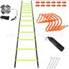 Juego de escalera ágil, juego de entrenamiento de fútbol, escalera ágil, escalera de celosía para saltos, escalera de velocidad, placa con logotipo, juego de vallas con paraguas de resistencia