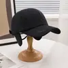 Chapéus de Outono e Inverno para Homens de Meia-Idade e Idosos, Bonés de Baseball com Letras Bordadas, Estilo Coreano Versátil, Chapéus de Bico com Aba Larga de Veludo Espesso