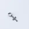 Clip para Oreja de Cruz de Acero Inoxidable para Hombre y Mujer Sin Agujeros en la Oreja Clip para Oreja de Hombre Estilo Cool Aretes Simples