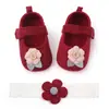Zapatos de Princesa para Bebé de 0 a 1 Año de Primavera y Otoño Zapatos de Bebé con Flor de Lana en la Cabeza Banda para el Cabello Suela Suave Antideslizantes Zapatos para Niños Pequeños Total 2332