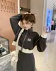 Traje de Pareja para Mujer Otoño 2022 Nuevo Estilo Spice Girl Chaqueta Corta de Manga Larga Falda de Media Longitud de Cintura Alta Traje de Moda